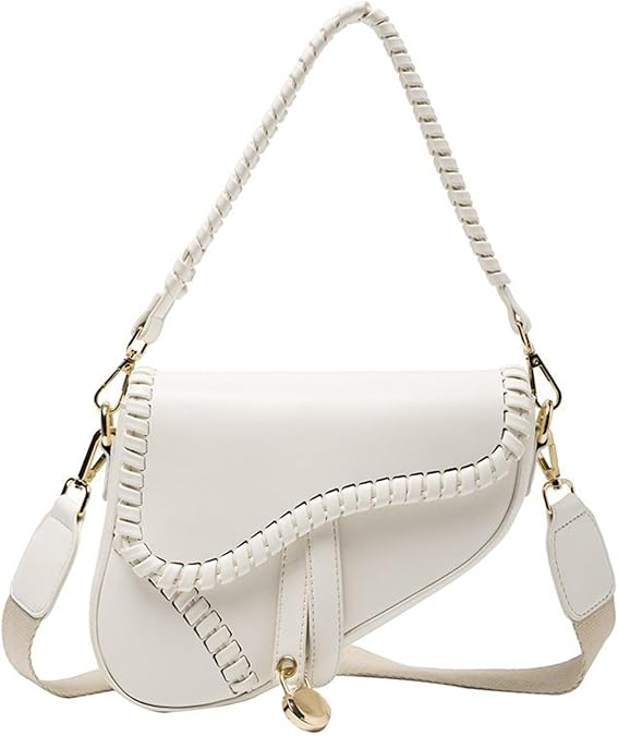 Women Small Saddle Shoulder Bag,Trendy Crossbody Bag Clutch Purse,PU Leather Satchel Bags Handbag