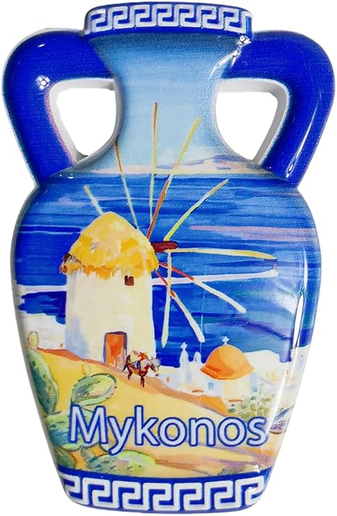 Amphora Style Mykonos Greece Fridge Magnet Tourist Souvenir Refrigerator Decorative Magnet Craft Collection