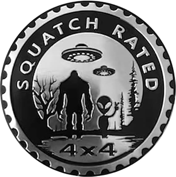 Squatch Aliens Bigfoot 3D Metal Car Badge & Emblem - Round Decals Compatible with Jeep Wrangler, Trucks & SUVs