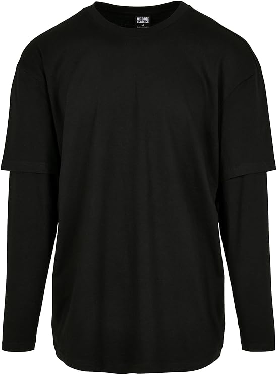 Urban Classics Men's Oversized Shaped Double Layer Ls Tee T-Shirt