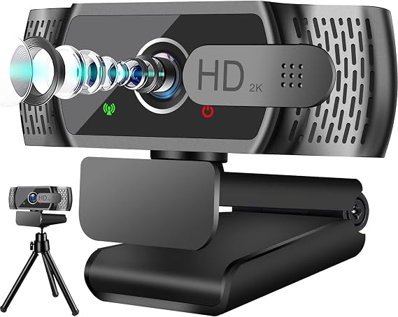 Full HD1080P Webcam with Microphone Automatic Light Correction USB PC Webcam with Cover 110° Wide Angle PC Camera for PC Laptop Computer Linux Mac