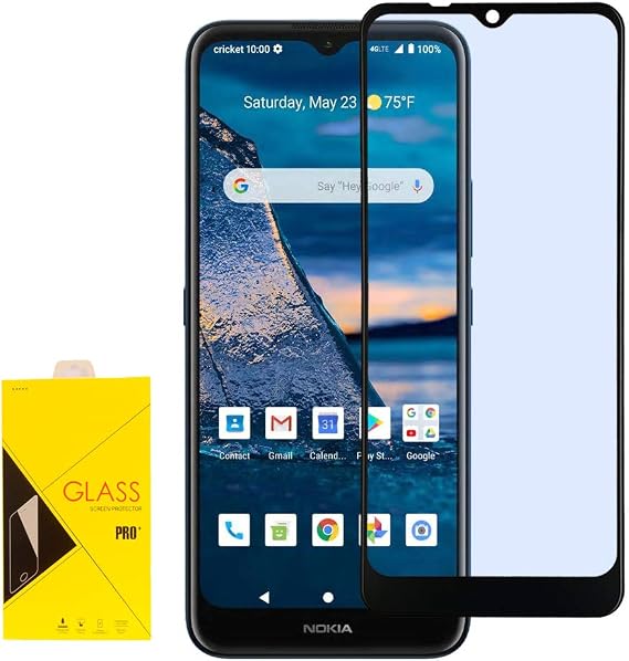 For Nokia C5 Endi (2020) - Full Adhesive Tempered Glass Screen Protector - Black Frame