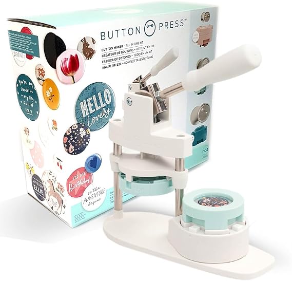 We R Memory Keepers 661104 Button Press Bundle All-In-One Kit White