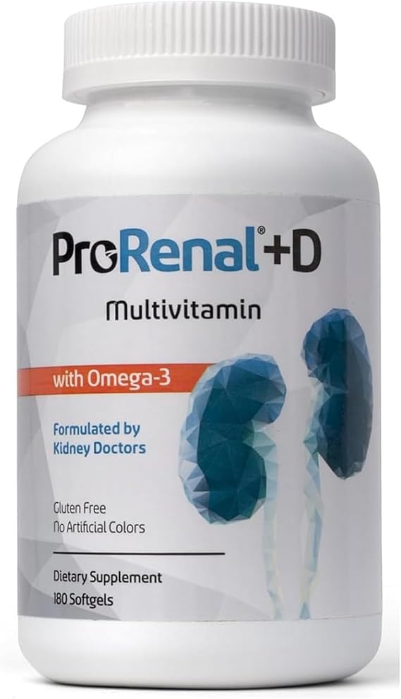 ProRenal+D with Omega-3 Fish Oil Kidney Multivitamin 180 Softgels 90-Days