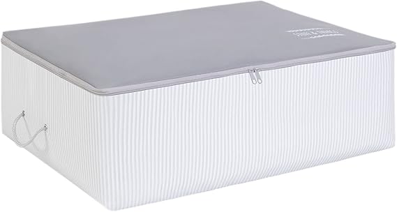 Ocean Home Textile Büyük Boy Gri Çizgili Stuff & Things Baza Altı Hurç 62 x 46 x 22 cm
