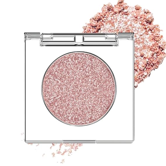 CAKAILA Champagne Pink Rose Monochrome Shimmer Eyeshadow Palette Makeup,Long Lasting Naturing-Looking Lightweight Glitter Single Eyeshadow,Neutral Powde Eye Shadow for Older Women
