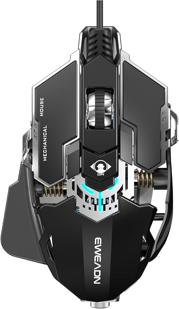 Wired Gaming Mouse with Programmable Buttons, 12800 DPI, RGB Backlit
