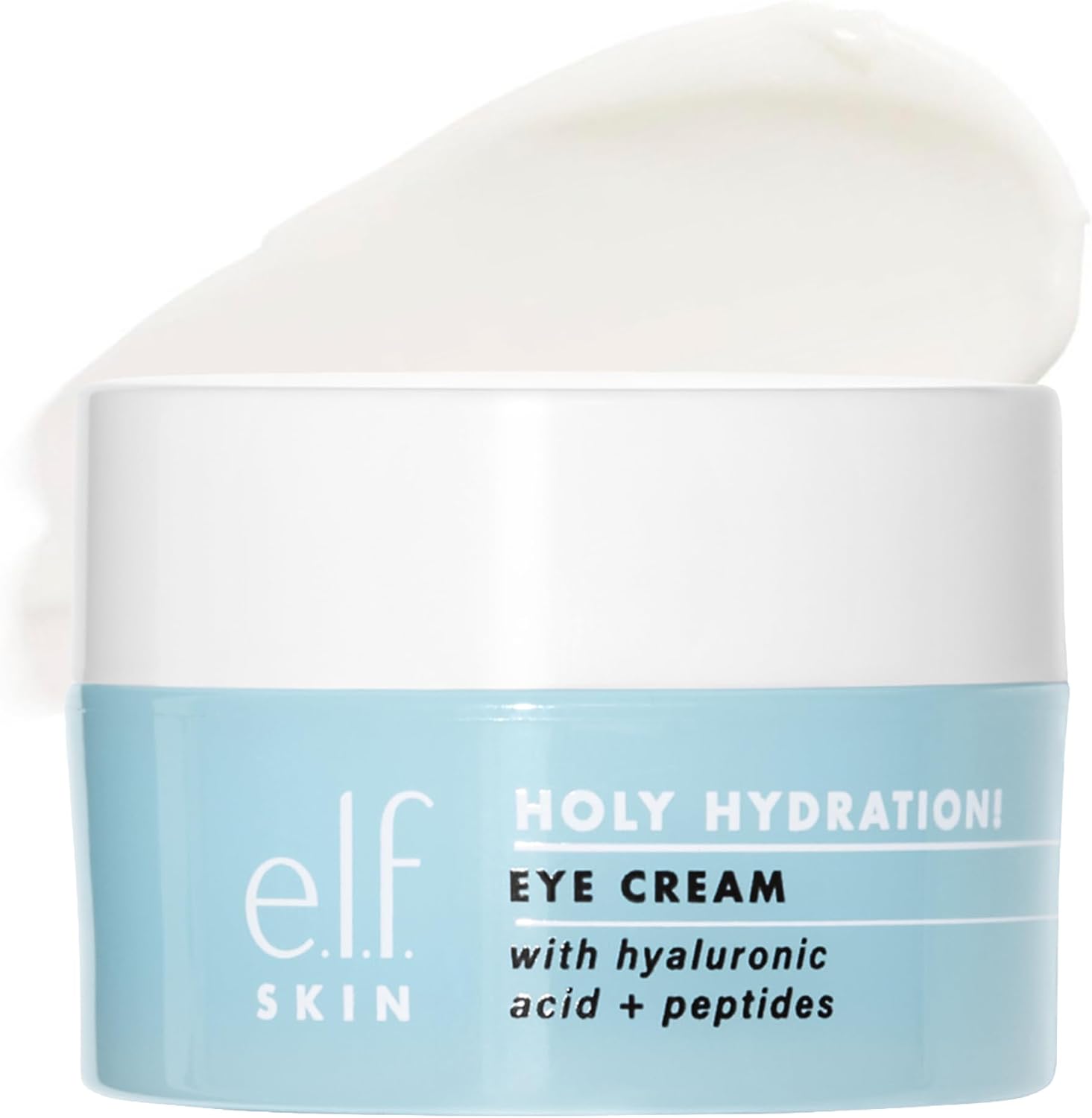 e.l.f. SKIN Holy Hydration! Eye Cream, Infused with Hyaluronic Acid & Peptides, Minimizes Dark Circles, 0.53 Oz 15g