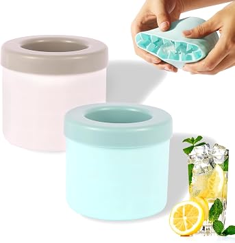 Cylinder Ice Cube Trays, Silicone Mini Modes, Small Maker Cup for Fridge Freezer - Squeeze & Release Cup