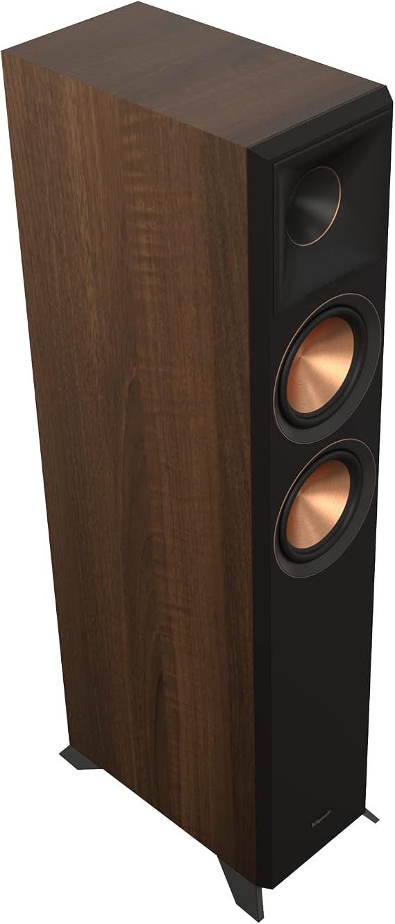 Klipsch Reference Premiere RP-5000F II Walnut Floorstanding Speaker | 400W 2.5-way speaker with Tractrix horn and Cerametallic woofers for home theater, hi-fi listening and Dolby Atmos