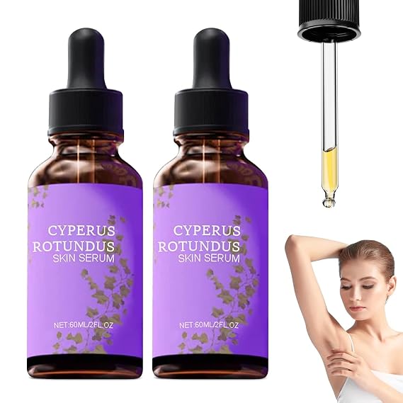 2PCS Cyperus Rotundus Skin Serum, 60 Ml / 2 Floz, Cyperus Rotundus Oil for Hair Removal, Suitable for All Skin Types