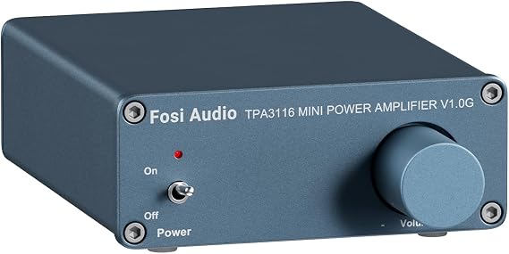 Fosi Audio V1.0G 2 Channel Class D Mini Stereo Amplifier for Home Speakers TPA3116 50W x 2 with Power Supply