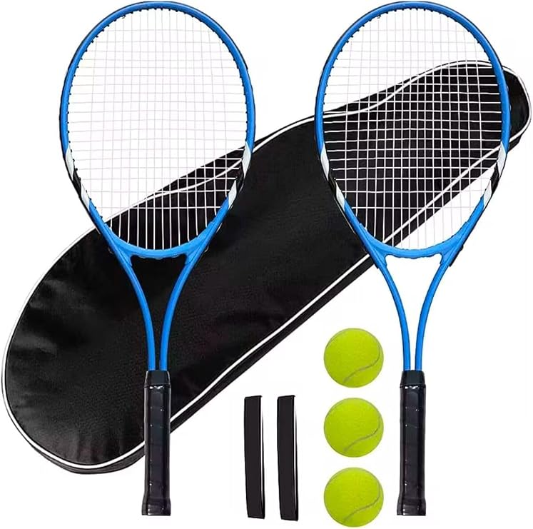 Muba 7li SET 27 İnç Yetişkin Tenis Raketi Seti 2 Raket 2 Çanta 3 Top L2 Grip 68 cm Çok Renkli Tek Ebat