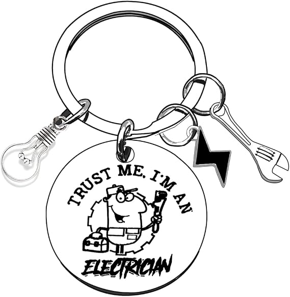 Electrician Appreciation Gifts - Thank You & Birthday Gifts for Electrical Engineers & Students - Light Bulb Keychain