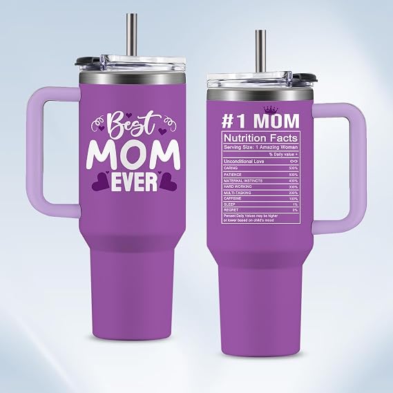 Christian Gifts for Women 40oz Tumbler - Insulated Travel Mug with Handle (Best Mom, 40 Ounces)