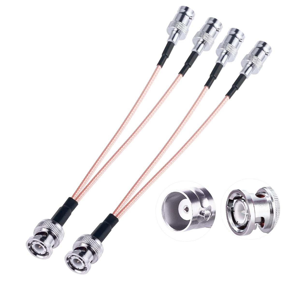 BNC Splitter Cable BNC Male to Dual BNC Female Extension Cable V Type RG316 6inch15cm RF Coaxial Pigtail Cable BNC Cable 50 Ohm 2 Pack