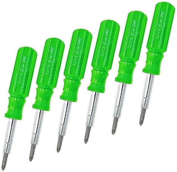 Lutz 6-In-1 6 Pk Green Screwdriver