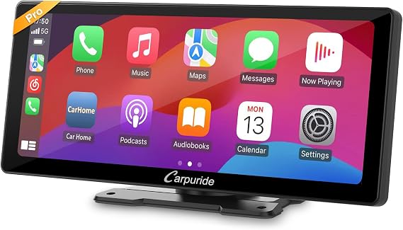 Upgrade New Carpuride W103 Pro Portable 10.3 Inch IPS Touch Screen Wireless Apple Carplay Android Auto Car Radio Receiver, Smart Multimedia Dual Bluetooth Dashboard Console Car Stereo