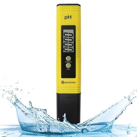 KETOTEK Digital PH Meter for Water, PH Pen Meter with ATC, PH Tester with 0.00-16.00ph Measure Range for Drinking Water, Hydroponic, Aquarium, Swimming Pool, Accuracy 0.01pH