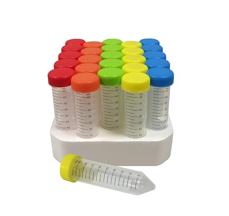 DSC MTC Bio C2750 Premium SpectraTubeTM Rainbow Capped Centrifuge Tubes | Sterile, Color-Coded Caps | 15mL & 50mL | Certified RNase, DNase, Pyrogen Free