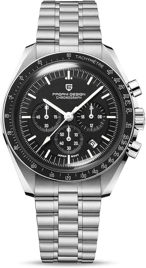 Pagani Design 1701 V3 Men's Chronograph Quartz Dial 40mm VK63 Movement Stainless Steel Mirror Sapphire Watch 100 Metre Water Resistant Sports Watch