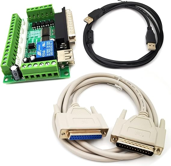 KIRO&SEEU 5 Axis CNC Interface Adapter Breakout Board for Stepper Motor Driver Mach3 +DB25