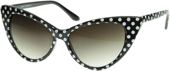zeroUV - Women's Retro Polka Dot Oversize Cat Eye Sunglasses 54mm