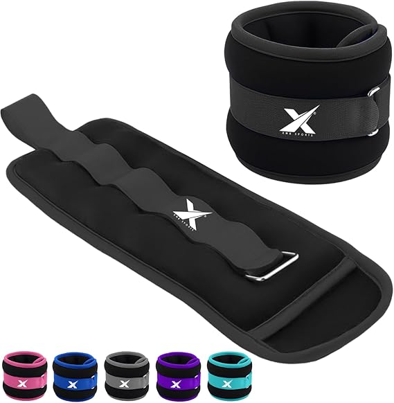 Xn8 Neoprene Ankle Weights With Strap, Pair of (0.5kg,1kg,1.5kg,2kg,2.5kg,3kg) Leg Weights, Wrist Weights, Arm Weights for Home Fitness, Strength Training, Running, Walking, Gym, Workout, Aerobics