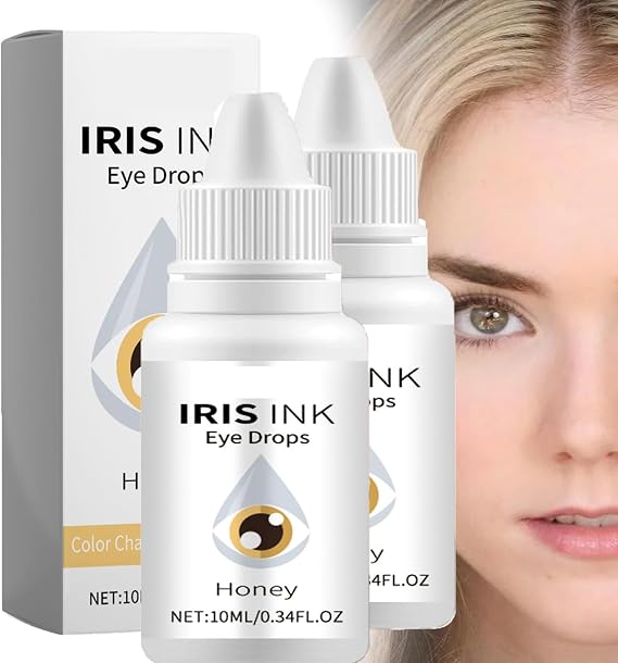 2 x Fancy Drops, Change Your Eye Colour, Irisink Colour Changing Eye Drops, Irisink Eye Drops (Pack of 2 - Honey)