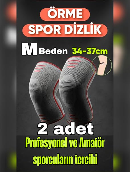 M beden 2 Li Set 3D Örme Sporcu Dizlik – Ağrı Azaltıcı, Diz Koruyucu Nefes Alabilir, Kompresyon Destekli, Kaymaz, voleybol,fitnes,basketbol,doğa sporları
