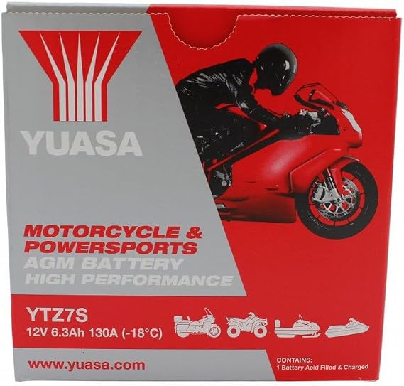 Yuasa YUAM727ZS YTZ7S Factory Activated YTZ High Performance AGM Battery