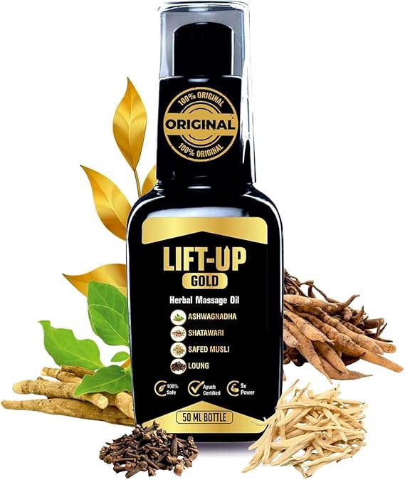 Lift Up Oil for Men | Massage Oil for Men 50 Ml | Pack of 1 | 100% Pure & Natural | Gold |
