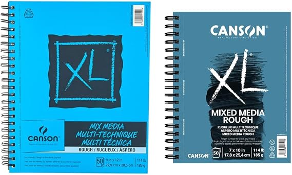 Canson XL Series Rough Mix Media, 9" x 12" with Canson XL Series Rough Mix Media, 7" x 10"