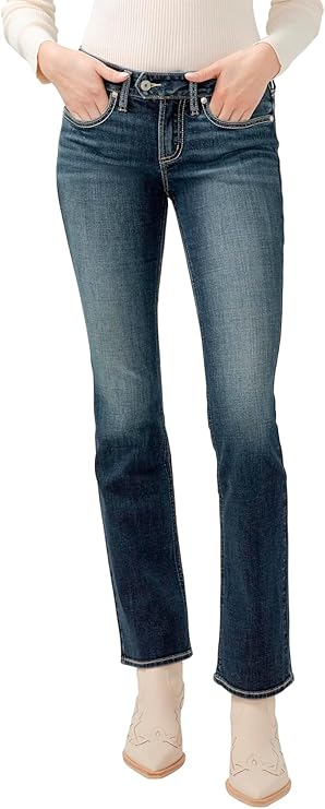 Silver Jeans Co. Women's Britt Low Rise Curvy Fit Bootcut Jeans