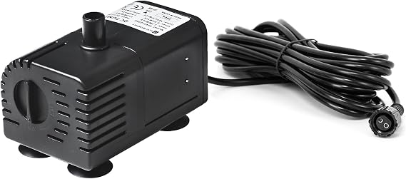 ECO-WORTHY 216 GPH Solar Powered Water Fountain Pump Upgraded Dry-run Protection Brushless Submersible Pump 12V-24V DC with 16.4ft(5M) Power Cord, 7.8 ft High Lift,2Nozzles for Pond, Aquarium