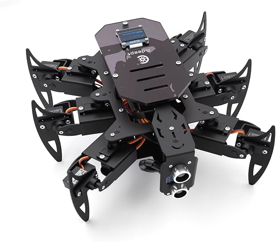 Adeept Hexapod Spider Robot Kit Compatible with Arduino, Spider Walking Crawling Robotic, Ultimate Programming Project STEAM Robotics Kit with OLED Display and Metal Body, PDF Manual