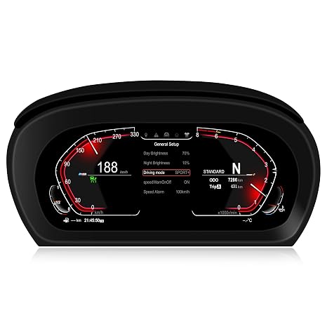 Car HUD Speedometer for BMW E90 E91 E92 E93 2005-2012, 8GB Instrument Cluster Head up Display Screen: 10.25" Gauge with Digital Dashboard Windshield Kit, Aftermarket Automotive Replacement Plug Play