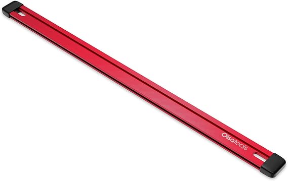 Olsa Tools Aluminum Socket Organizer Rail - High-Grade Socket Rail Holder Without Clips - Red - Professional Grade - Part 1134