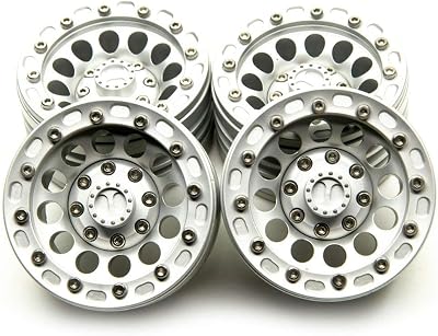 RCLIONS Aluminum 1.9inch RC Beadlock Wheels Rims for 110th Axial SCX10 D90 RC Crawler Car-Pack of 4pcs