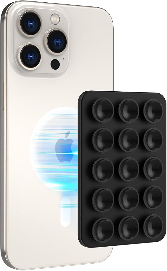 AHASTYLE Silicone Suction Phone Case Stand for All iPhone Series Black | Removable Holder, Strong Magnetism, Hands-Free Selfies, Video for TikTok, Instagram Influencer, Creator