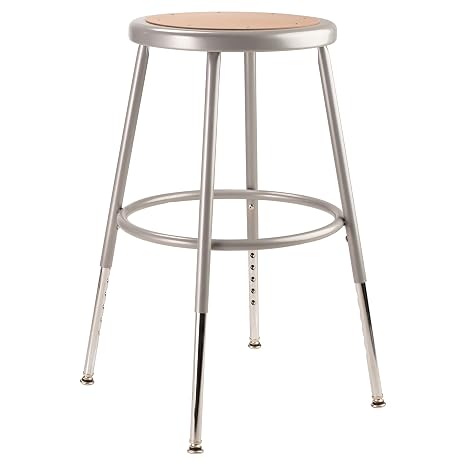 NPS 18" Adjustable Height Steel Stool, Grey