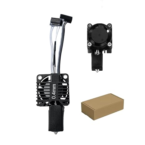 P1 Hotend Complete Kit for Bambu Lab P1, P1P, P1S 3D Printer Extruder, Full Assembly Hardened Steel Hot End with Fan, Thermistor, Ceramic Heater, 0.4mm Nozzle, Extruder Heating Block Replacement