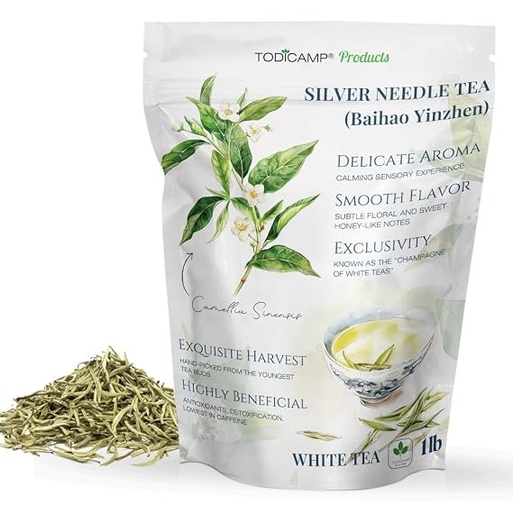 TODICAMP Premium Silver Needle Tea - 1 lb of Premium White Tea Loose Leaf