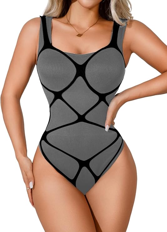 ShawGobow Sexy Strappy Lingerie,Cutout Fishnet Body Harness Mesh Outfit,Exotic Dancewear Apparel
