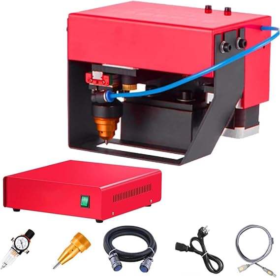 Pneumatic Marking Machine Portable Pneumatic Dot Marking Machine for VIN Code Chassis Number Automotive Chassis Marking Vehicle Identification Number Marking, Metal Frames TypeF