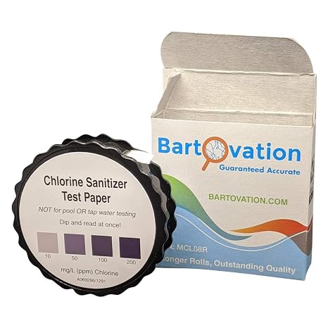 Bartovation Chlorine Sanitizer Test Strip Roll 10-200 ppm