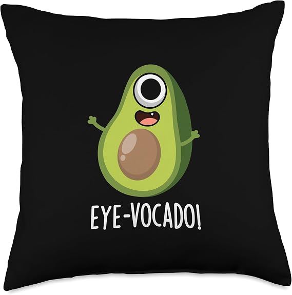 Eye-vocado Funny Avocado Pun Throw Pillow