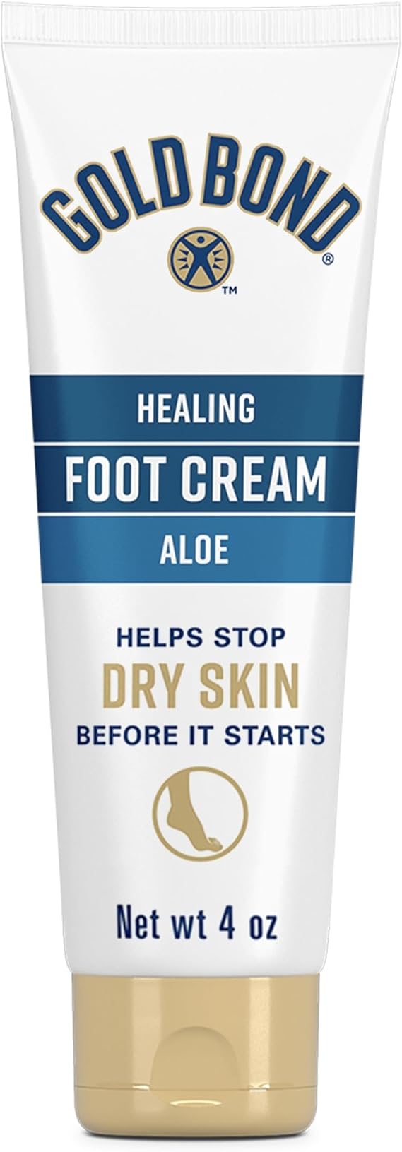 Gold Bond Healing Foot Cream for Dry Feet and Cracked Heels, 4 Oz With Aloe