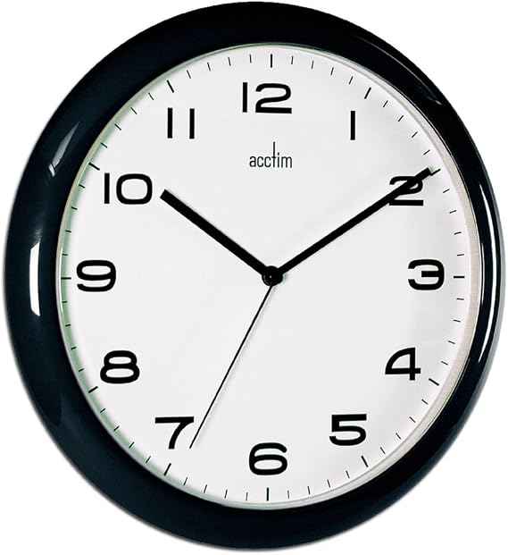 Acctim 92/302 Aylesbury Wall Clock, Black, 25.5 cm H x 25.5 cm W x 3.5 cm D