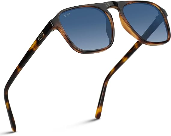 WearMe Pro Emerson Men's Polarized Aviator Sunglasses, Square Frame, UV400